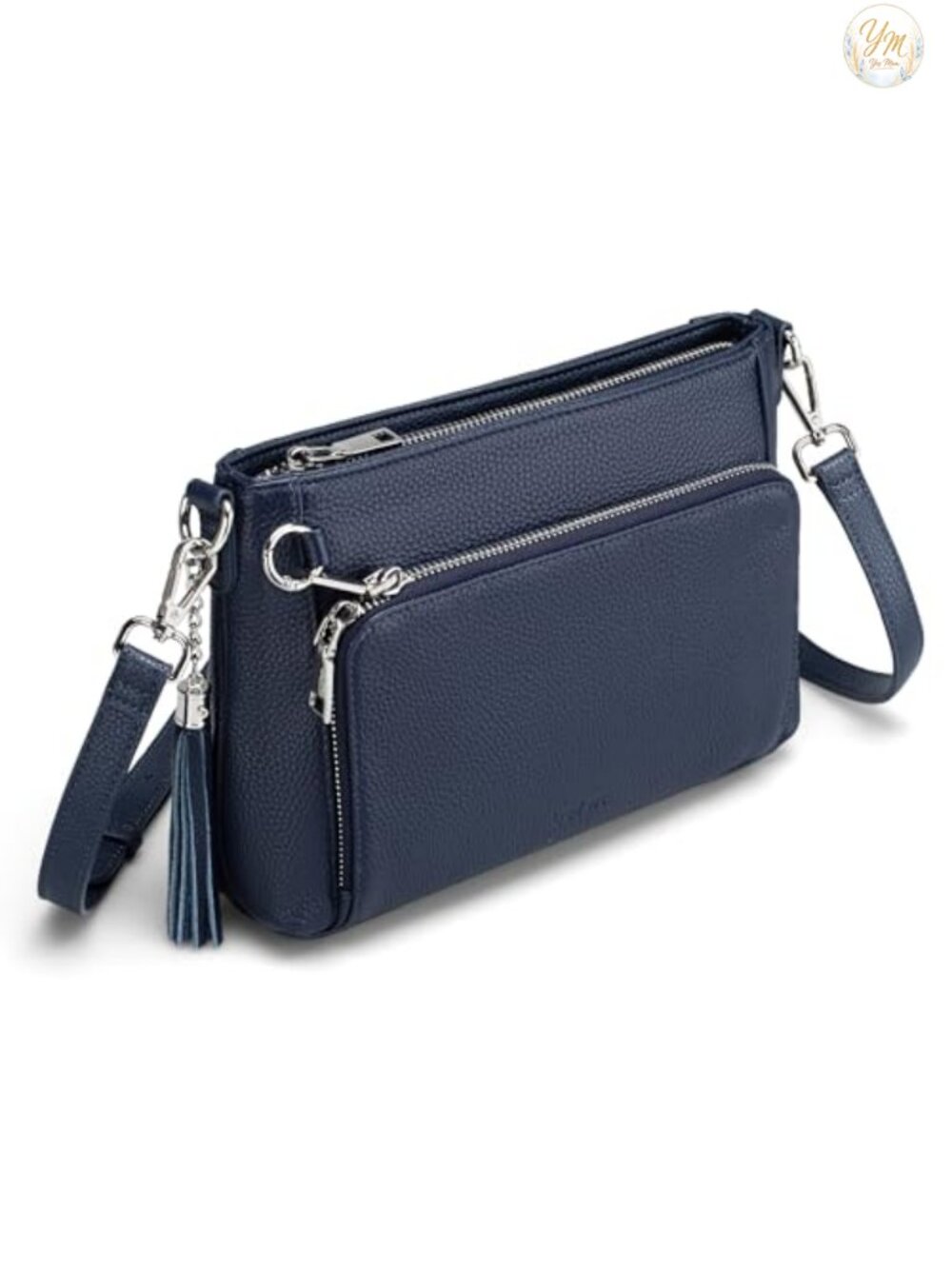 Genuine Leather Crossbody Bag RFID Anti Theft Built in Wallet Adjustable Strap